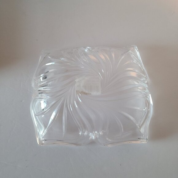 MIKASA FLORES CLEAR CRYSTAL CANDY/SWEET DISH/ JAPANDI ELEGANCE - Picture 3 of 7